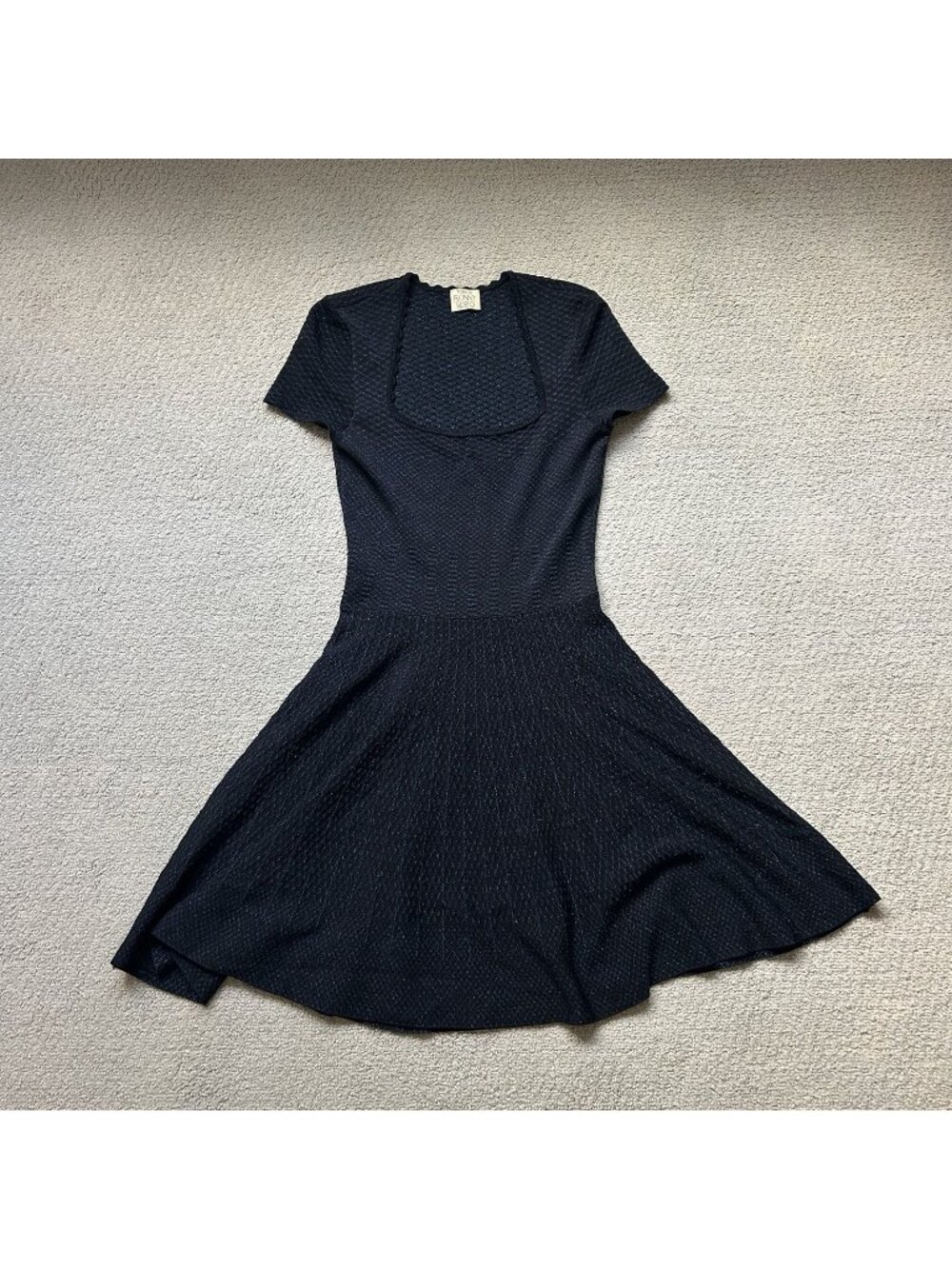 Torn by Ronny Kobo Women's Short Sleeve Textured Fit & Flare Dress Size Small